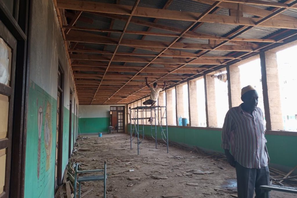Schäden im Inneren des Comboni College Khartum